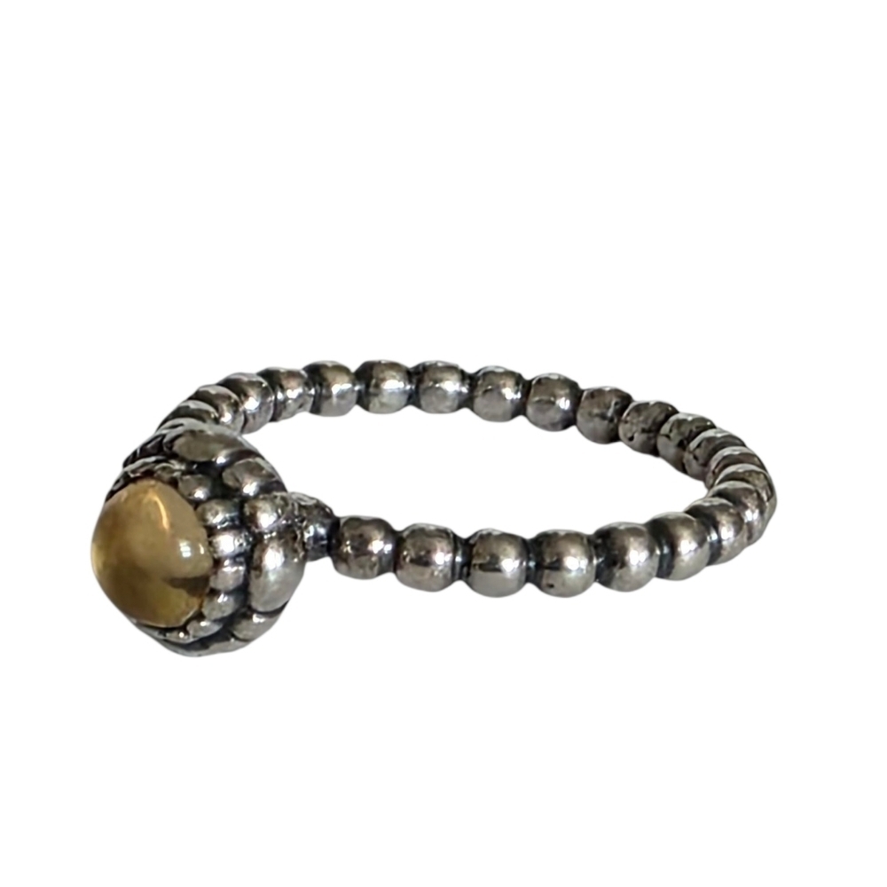 Pandora Birthday Blooms November Sterling Silver Citrine Ring 7.5 US (56 EUR) - Picture 12 of 14